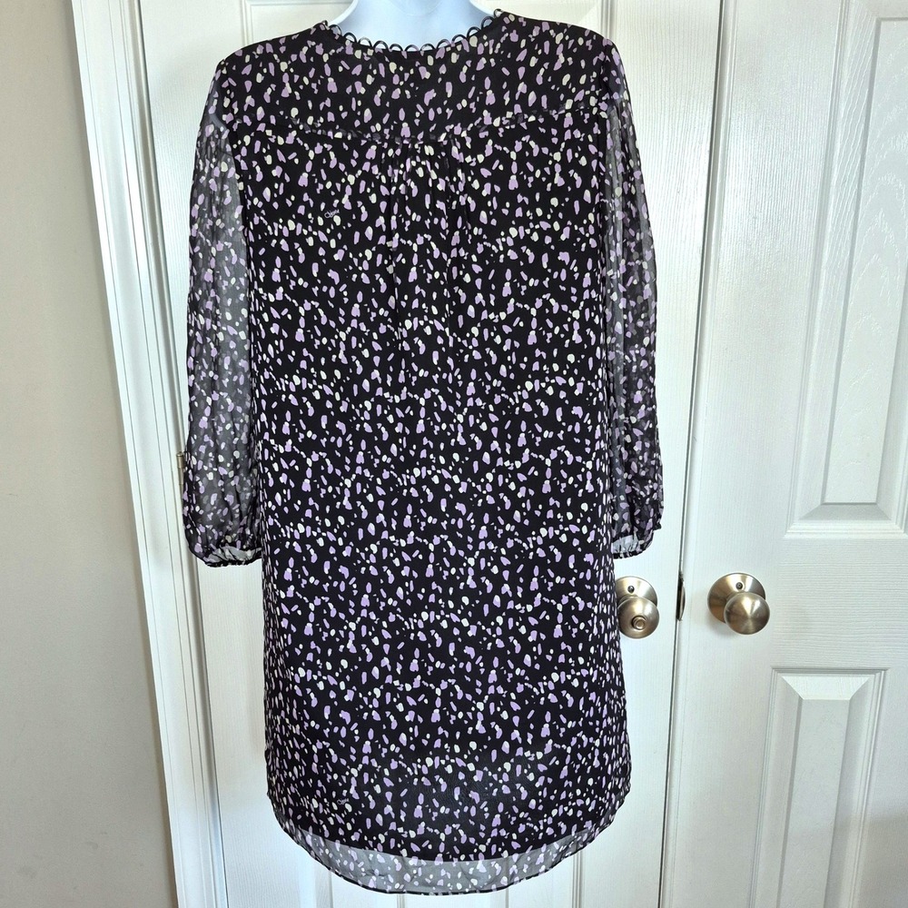 Diane Von‎ Furstenburg black Aria chiffon silk dress women's 0 - Picture 4 of 16